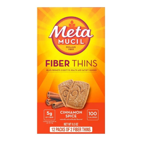 Fiber Supplement Metamucil® Cinnamon Spice Flavor Wafer 24 per Box 5 mg Strength Wheat Flour / Sucrose / Corn Oil / Psyllium Husk