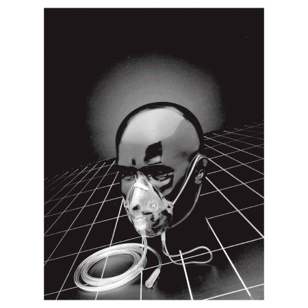 Oxygen Mask Salter Labs® Elongated Style Adult One Size Fits Most Adjustable Head Strap / Nose Clip