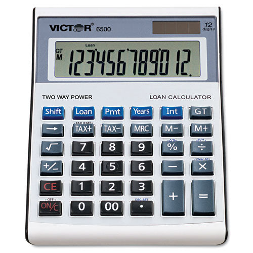 6500 Executive Desktop Loan Calculator, 12-Digit LCD