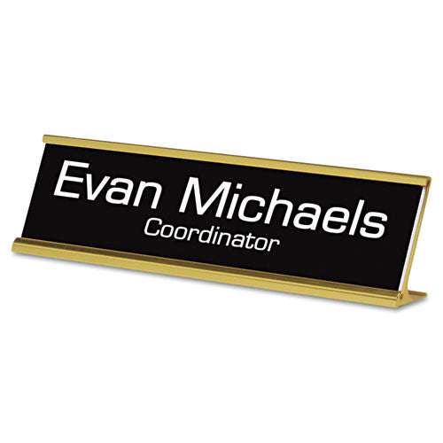 Custom Desk/Counter Sign, 8 x 2, Gold Frame