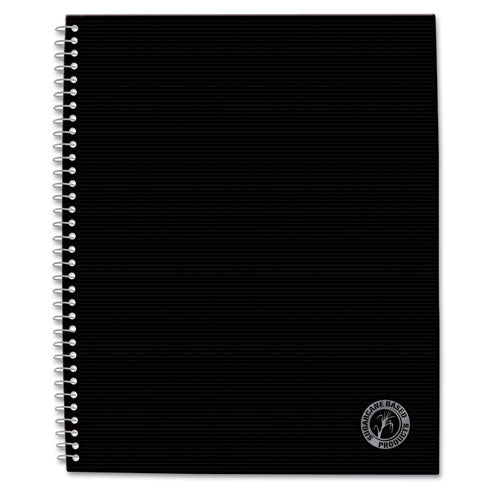 Deluxe Sugarcane Based Notebooks, Coated Bagasse Cover, 1-Subject, Medium/College Rule, Black Cover, (100) 11 x 8.5 Sheets