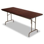 Wood Folding Table, Rectangular, 71.88w x 29.88d x 29.13h, Mahogany