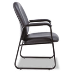 Alera Genaro Bonded Leather High-Back Guest Chair, 24.60" x 24.80" x 36.61", Black Seat, Black Back, Black Base