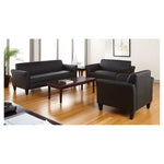 Alera Reception Lounge Furniture, 3-Cushion Sofa, 77w x 31.5d x 32h, Black