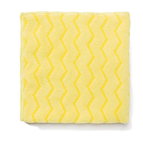 Reusable Cleaning Cloths, Microfiber, 16 x 16, Yellow, 12/Carton