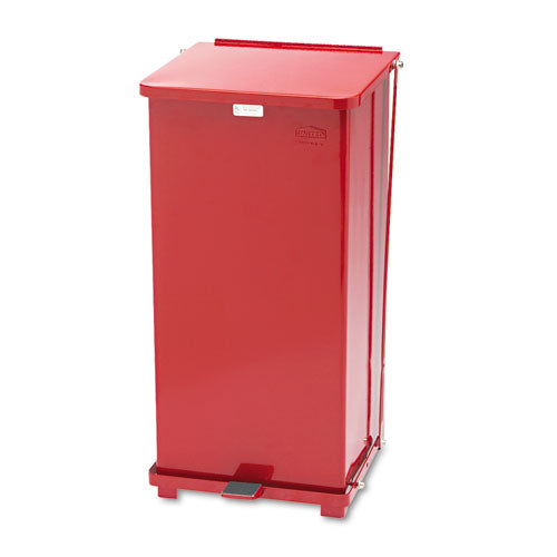 Defenders Heavy-Duty Steel Step Can, 13 gal, Steel, Red