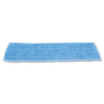 Economy Wet Mopping Pad, Microfiber, 18", Blue, 12/Carton