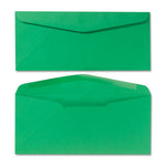 Colored Envelope, #10, Commercial Flap, Gummed Closure, 4.13 x 9.5, Green, 25/Pack