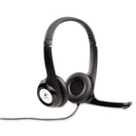 H390 Binaural Over The Head USB Headset with Noise-Canceling Microphone, Black