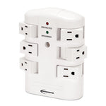 Wall Mount Surge Protector, 6 AC Outlets, 2,160 J, White