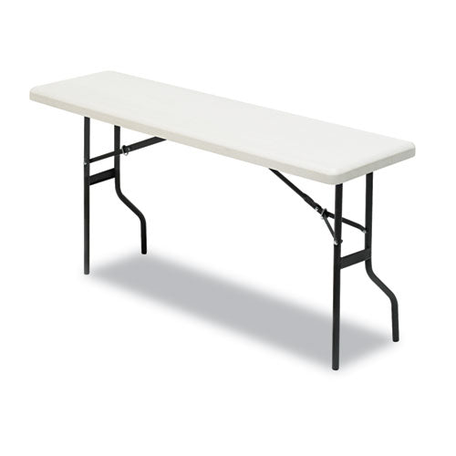 IndestrucTable Classic Folding Table, Rectangular, 60" x 18" x 29", Platinum