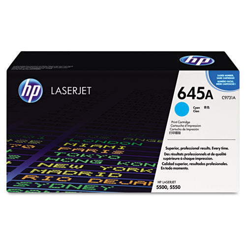 HP 645A, (C9731A) Cyan Original LaserJet Toner Cartridge