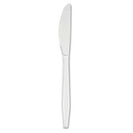 Mediumweight Polystyrene Cutlery, Knife, White, 100/Box