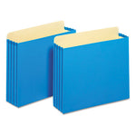 File Cabinet Pockets, 3.5" Expansion, Letter Size, Blue, 10/Box