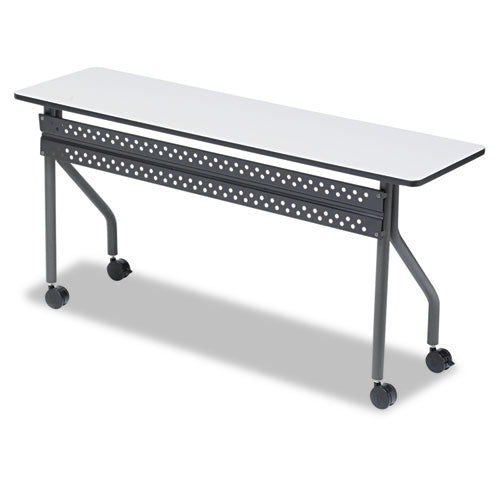 OfficeWorks Mobile Training Table, Rectangular, 60" x 18" x 29", Gray/Charcoal