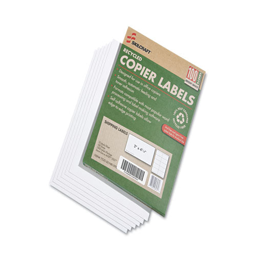 7530015872621 SKILCRAFT Recycled Copier Lels, Copiers, 2 x 4.25, White, 10/Sheet, 100 Sheets/Box