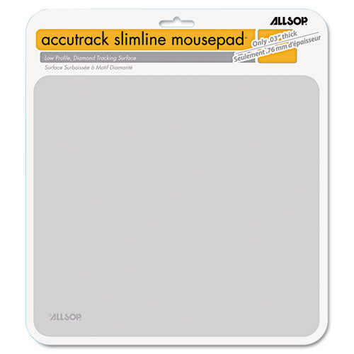 Accutrack Slimline Mouse Pad, 8.75 x 8, Silver