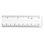 Transparent Shatter-Resistant Plastic Ruler, Standard/Metric, 6" Long, Clear