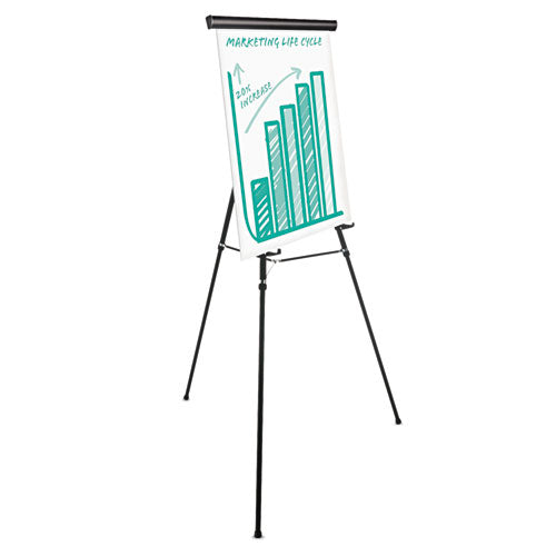 Heavy-Duty Adjustable Presentation Easel, 69" Maximum Height, Metal, Black