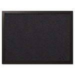 Designer Fabric Bulletin Board, 24 x 18, Black Surface, Black MDF Wood Frame