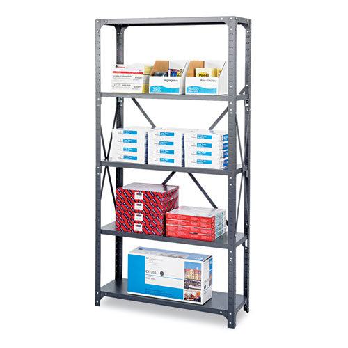 Commercial Steel Shelving Unit, Five-Shelf, 36w x 12d x 75h, Dark Gray