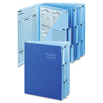 10-Pocket Project Organizer with Indexed Tabs (1-10), 10 Sections, Unpunched, 1/3-Cut Tabs, Letter Size, Lake Blue/Navy Blue