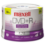 DVD+R High-Speed Recordable Disc, 4.7 GB, 16x, Spindle, Silver, 50/Pack