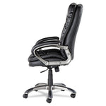 Executive Swivel/Tilt Bonded Leather High-Back Chair, Supports Up to 250 lb, 18.50" to 21.65" Seat Height, Black