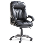 Executive Swivel/Tilt Bonded Leather High-Back Chair, Supports Up to 250 lb, 18.50" to 21.65" Seat Height, Black