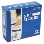 Wood Coffee Stirrers, 5.5", 10,000/Carton