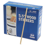 Wood Coffee Stirrers, 5.5", 10,000/Carton