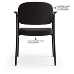 VL616 Stacking Guest Chair with Arms, Fabric Upholstery, 23.25" x 21" x 32.75", Charcoal Seat, Charcoal Back, Black Base