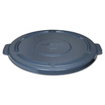 BRUTE Self-Draining Flat Top Lids, 24.5" Diameter x 1.5h, Gray