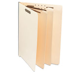 Six-Section Manila End Tab Classification Folders, 2" Expansion, 2 Dividers, 6 Fasteners, Letter Size, Manila, 10/Box