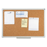 7195014840005 SKILCRAFT Quartet Cork Board, 24 x 36, Tan Surface, Anodized Aluminum Frame