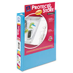 Mini Size Protect and Store View Binder with Round Rings, 3 Rings, 1" Capacity, 8.5 x 5.5, Blue