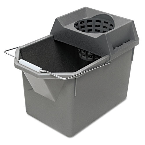 Pail/Strainer Combination, 15 qt, Steel Gray