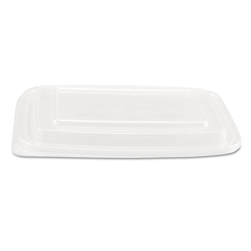 Microwave Safe Container Lid, Fits 24-32 oz, Rectangular, Clear, Plastic, 75/Bag, 4 Bags/Carton