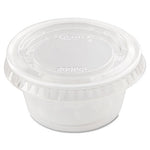 Portion/Souffle Cup Lids, PET, Fits 1.5 oz to 2.5 oz Cups, Clear, 2,500/Carton