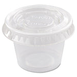 Portion/Souffle Cup Lids, Fits 0.5 oz to 1 oz Cups, PET, Clear, 125 Pack, 20 Packs/Carton