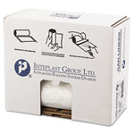 Low-Density Commercial Can Liners, Coreless Interleaved Roll, 45 gal, 0.8 mil, 40" x 46", White, 25 Bags/Roll, 4 Rolls/Carton