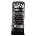 Industrial-Quality Steel Wool Hand Pads, #000 Extra Fine, Steel Gray, 16 Pads/Sleeve, 12 Sleeves/Carton