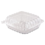 ClearSeal Hinged-Lid Plastic Containers, 8.3 x 8.3 x 3, Clear, Plastic, 250/Carton