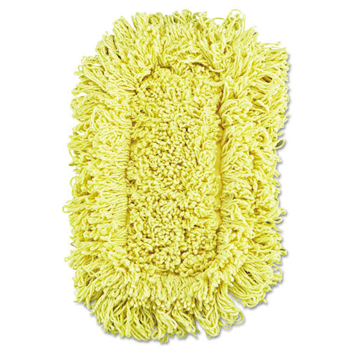 Trapper Looped-End Dust Mop Head, 12 x 5, Yellow, 12/Carton