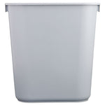 Deskside Plastic Wastebasket, 3.5 gal, Plastic, Gray