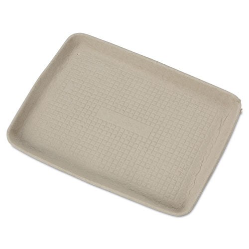 StrongHolder Molded Fiber Food Trays, 1-Compartment, 9 x 12 x 1, Beige, Paper, 250/Carton