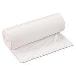 Low-Density Commercial Can Liners, Coreless Interleaved Roll, 33 gal, 0.8 mil, 33" x 39", White, 25 Bags/Roll, 6 Rolls/Carton