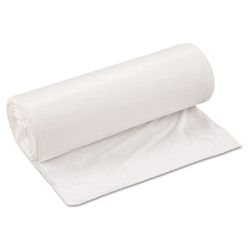 Low-Density Commercial Can Liners, Coreless Interleaved Roll, 33 gal, 0.8 mil, 33" x 39", White, 25 Bags/Roll, 6 Rolls/Carton