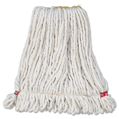 Web Foot Wet Mop Head, Shrinkless, White, Small, Cotton/Synthetic, 6/Carton