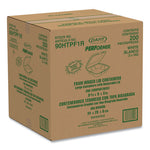 Foam Hinged Lid Container, Performer Perforated Lid, 9 x 9.4 x 3, White, 100/Bag, 2 Bag/Carton